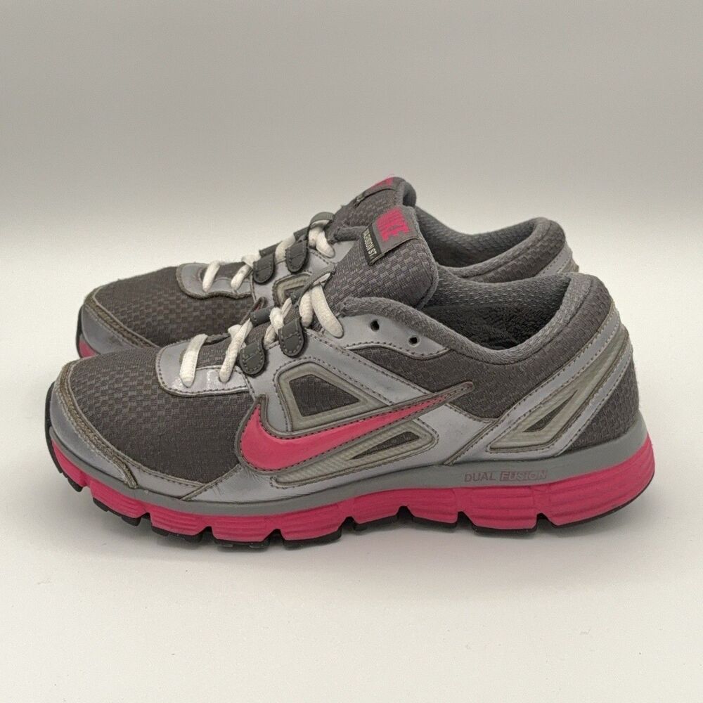 Nike Dual Fusion ST Running Shoes Gray Pink Breathable Mesh Sneakers Size 6.5 - Picture 3 of 11